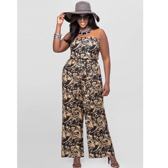 ashley stewart linen jumpsuit